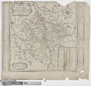 ACCURATE geographische Delineation derer zu dem LEIPZIGER CREISSE Gehärigen AEMMTER GRIMMA und MUTZSCHEN, nebst andern angrentzenden Aemtern und Gegenden