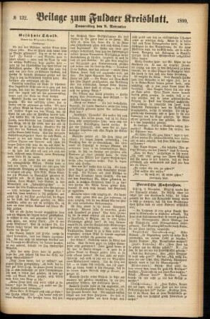 Zweite Ausgabe vom Donnerstag, den 09. November 1899.