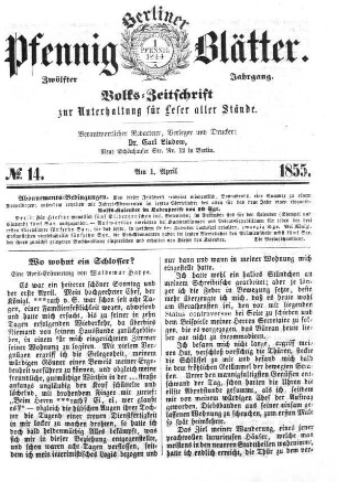No. 14, Sonnabend, den 1. April