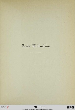 Ecole Hollandaise (Nr. 364-414)
