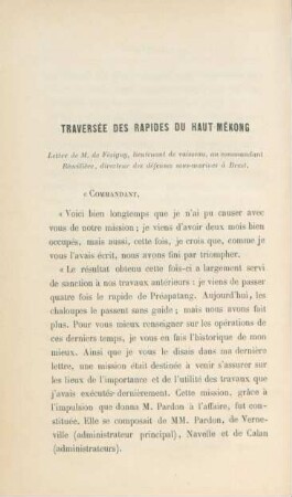 Traversée des rapides du Haut-Mékong