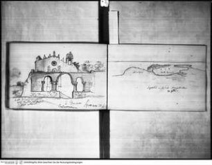 Skizzenbuch Capri, Sizilien, Ansicht der Küste von Syrakus