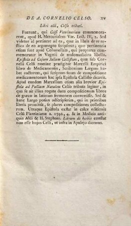 A. Corn. Celsi De Medicina Libri Octo : Ad Optimas Editiones Collati ; Praemittitur Notitia Literaria Studiis Societatis Bipontinae