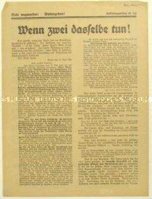 Antisemitisches Flugblatt der Deutschen Erneuerungs-Gemeinde gegen den Volksentscheid zur Fürstenenteignung