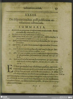 XXXIII. De disputationibus post publicatas attestationes instituendis