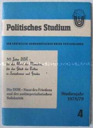 Materialien zur politischen Schulung der CDU (Studienjahr 1978/79, Heft 4)