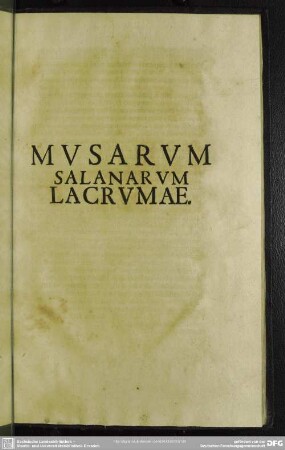 Musarum Salanarum Lacrumae