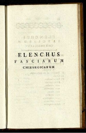 Elenchus Fasciarum Chirurgicarum.