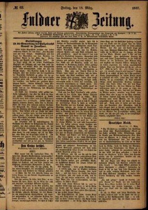 Ausgabe vom Freitag, den 18. März 1887.