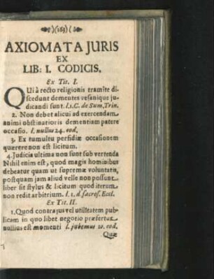 Axiomata Iuris Ex. Lib. I. Codicis - Lib. XII. Cod.