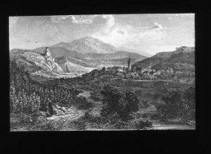 Lörrach um 1840. Stahlstich