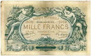 Geldschein, 1.000 Francs, 26.5.1914