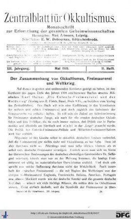 11. Heft (Mai 1919)