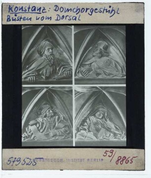 Konstanz, Münster,Konstanz, Münster, Chorgestühl : Dorsal, Büsten