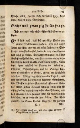 245-254, Sechs und zwanzigste Anfrage