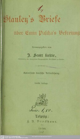 Stanley's Briefe über Emin Pascha's Befreiung