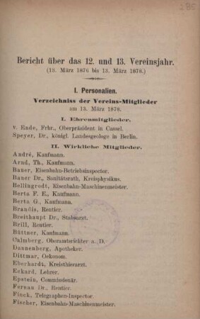Bericht über das 12. und 13. Vereinsjahr. (13. März 1876 bis 13. März 1878.)