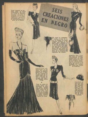 Seis creaciones en negro