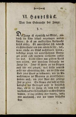 VI. Hauptstück. Von dem Gebrauche der Zunge.