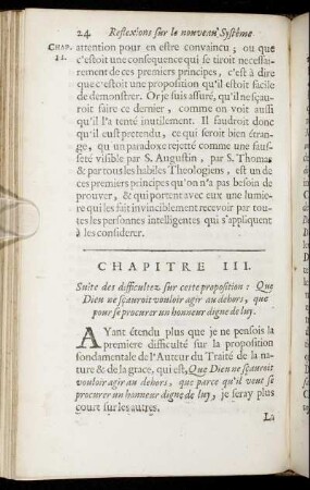 Chapitre III. Suite des difficultez sur cette propositione [...]
