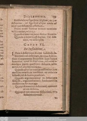 Caput VI. De Definitione.