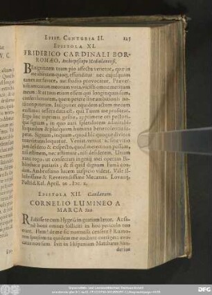 Epistola XI. Friderico Cardinali Borromaeo, Archiepiscopo Mediolanensi.