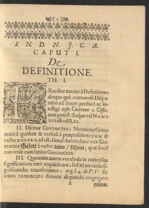 Caput I. De Definitione