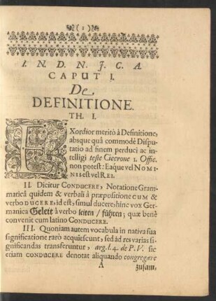 Caput I. De Definitione