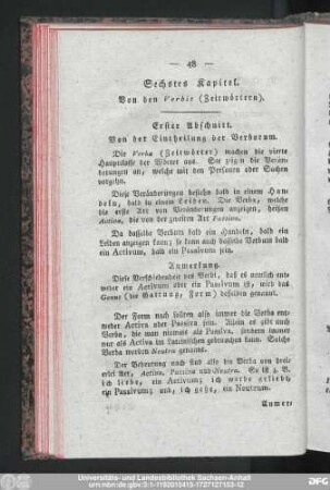Sechstes Kapitel. Von den Verbis (Zeitwörtern).