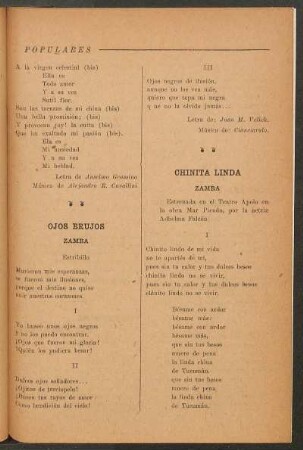 Ojos brujos : Zamba