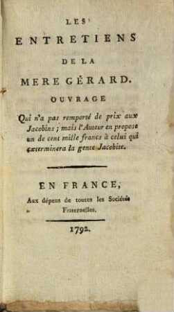 Les Entretiens de la mere Gérard