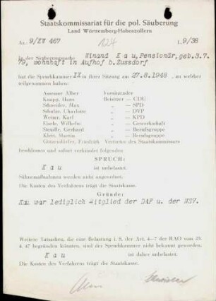 Kau, Winand