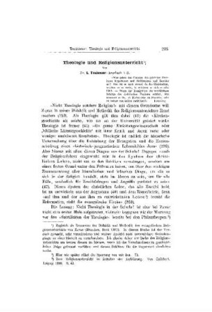 Theologie und Religionsunterricht