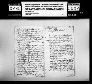 Kollektations-Differentien der Gemeinden Bernloch, Kohlstetten und Meidelstetten und Kleinengstingen (Oberamt Reutlingen)
