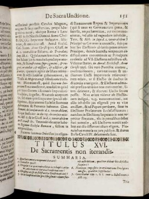 Titulus XVI. De Sacramentis non iterandis. - Titulus XXXII. De Officio Judicis.