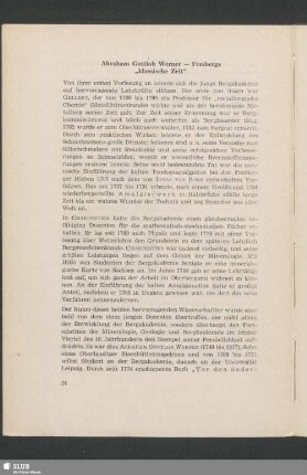 Abraham Gottlob Werner – Freibergs „klassische Zeit“