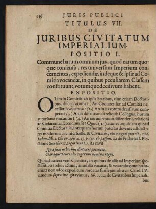 Titulus VII. De Iuribus Civitatum Imperialium.