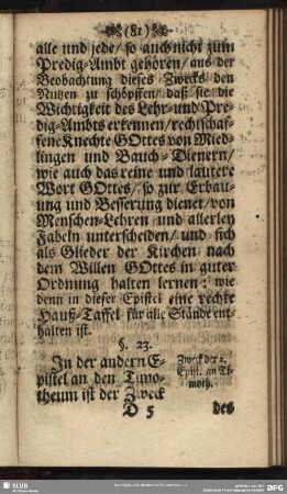 §. 23. Zweck der 2. Epist. an Timoth.