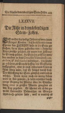 LXXXVII. Die Ritze in dem lebendigen Stein-Felsen