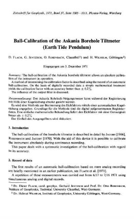 Ball-calibration of the Askania borehole tiltmeter (Earth tide pendulum)