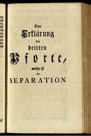 Ein Erklärung der dritten Pforte, welche ist die Separation.