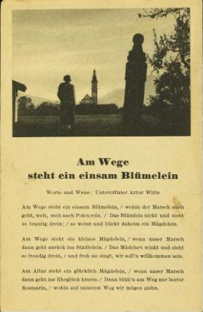 Am Wege steht ein einsam Blümelein