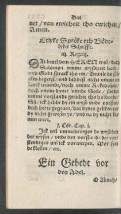Ein Gebedt vor den Adel.