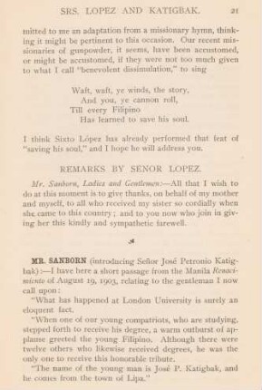 Remarks by Senor López