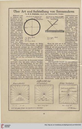33: Über Art und Aufstellung von Sonnenuhren