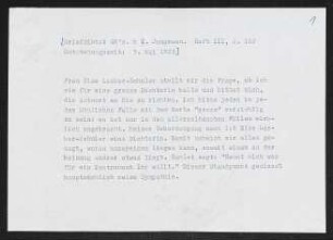 Brief von Gerhart Hauptmann an Else Lasker-Schüler