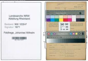Entnazifizierung Johannes Wilhelm Feldhege , geb. 08.01.1906 (Buchmacher)