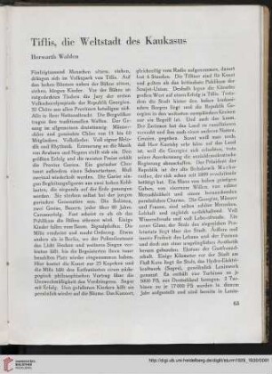 Tiflis, die Weltstadt des Kaukasus