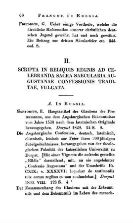 II. Scripta In Reliquis Regnis Ad Celebranda Sacra Saecularia Augustanae Confessionis Traditae, Vulgata.