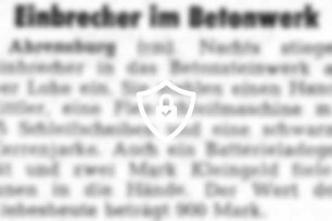 Einbrecher im Betonwerk